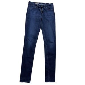 Adriano Goldschmied Women's Skinny Jeans Middi Mid Rise Legging Blue Size 26R